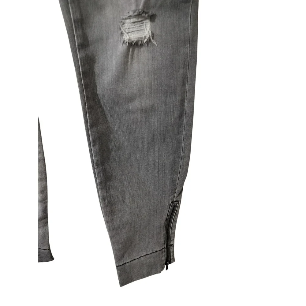 3643) Rock & Republic Gray Stone Wash Fever Midrise Pullon Denim Jeggings 8 M - Picture 3 of 10